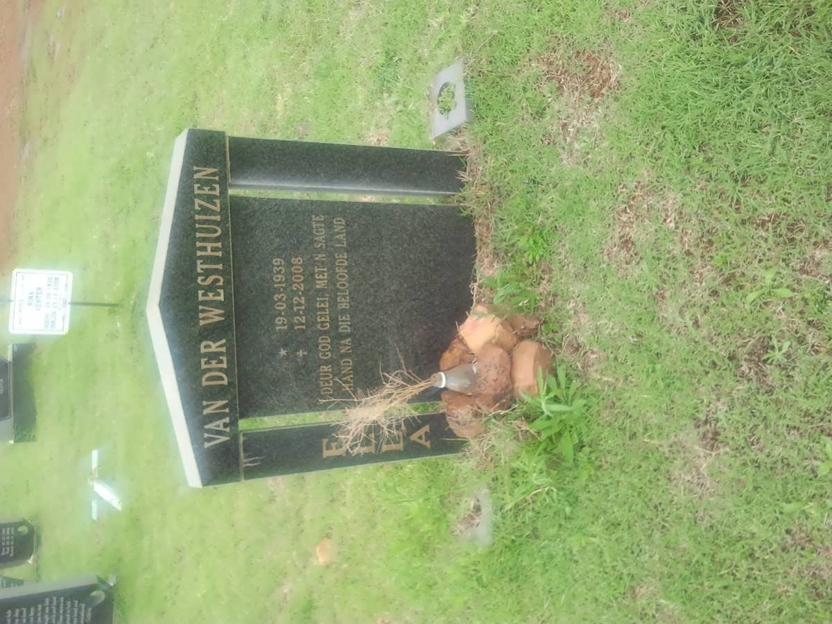 WESTHUIZEN Ella, van der 1939-2008