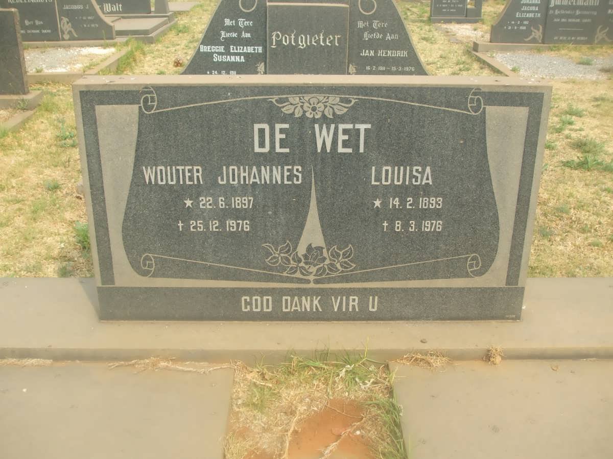 WET Wouter Johannes, de 1897-1976 &amp; Louisa 1893-1976