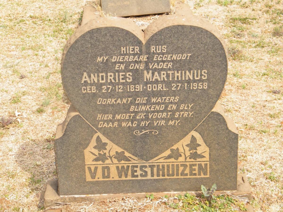 WESTHUIZEN Andries Marthinus, v.d. 1891-1958
