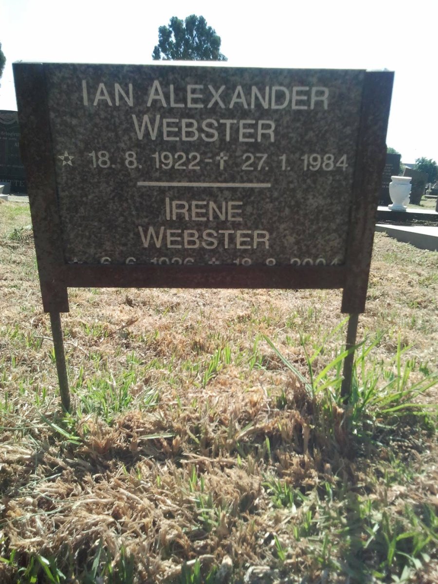 WEBSTER Ian Alexander 1922-1984 &amp; Irene 1926-2004
