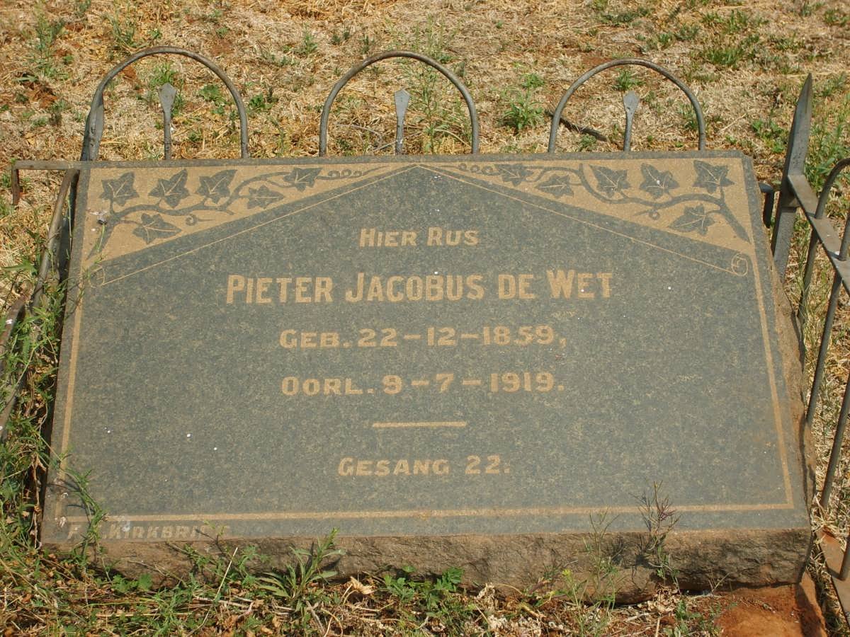 WET Pieter Jacobus, de 1859-1919
