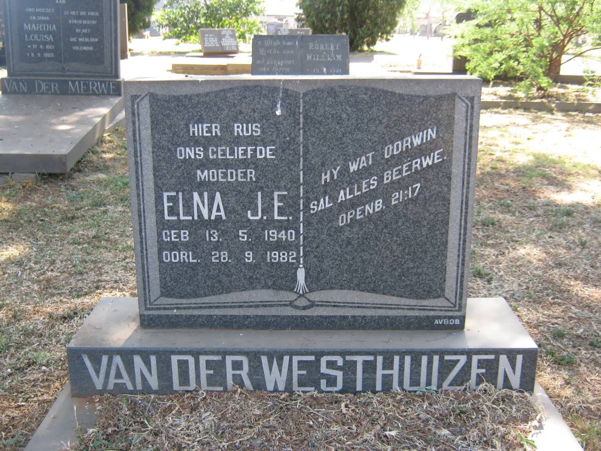 WESTHUIZEN Elna J.E., van der 1940-1982