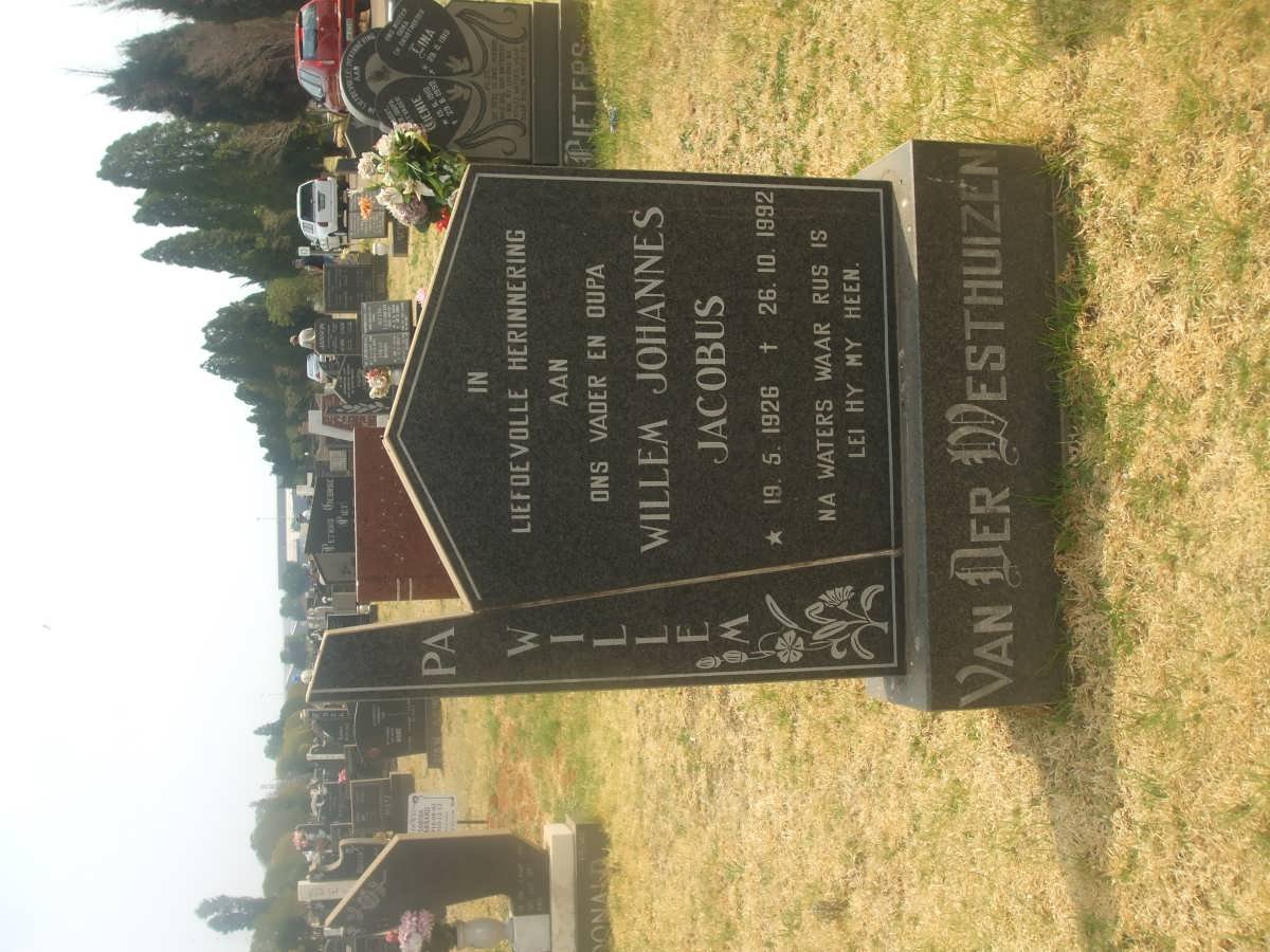 WESTHUIZEN Willem Johannes Jacobus, van der 1926-1992