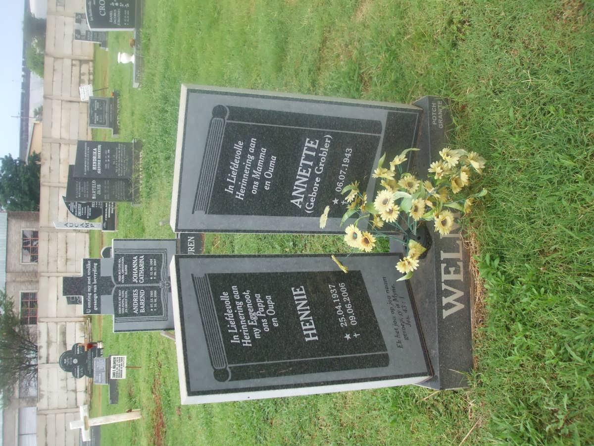 WELMAN Hennie 1937-2006 &amp; Annette GROBLER 1943-
