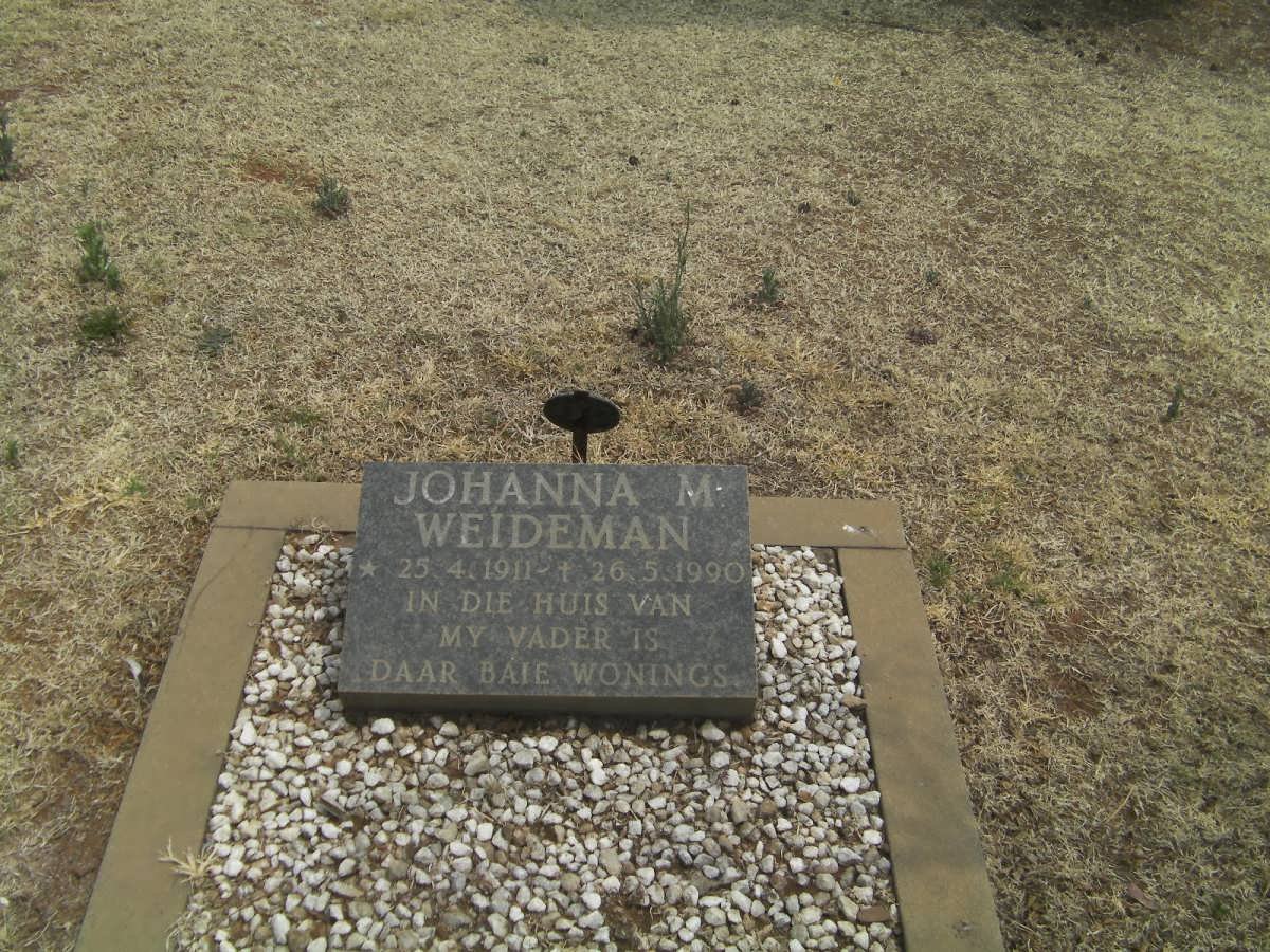 WEIDEMAN Johanna M. 1911-1990