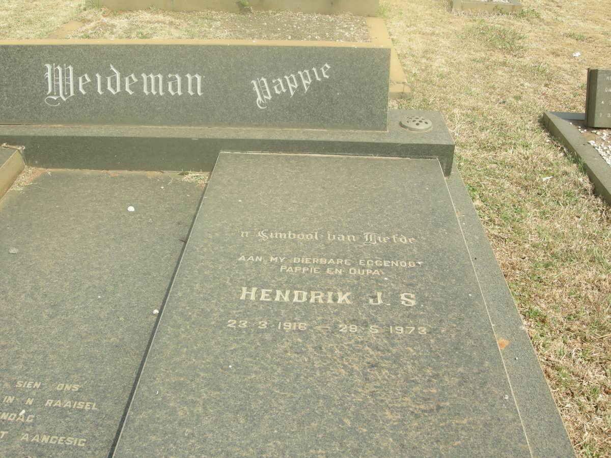 WEIDEMAN Hendrik J.S. 1916-1973