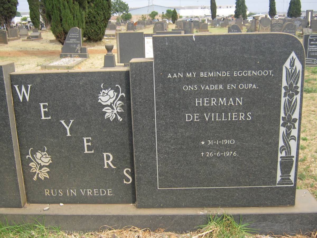 WEYERS Herman De Villiers 1910-1976