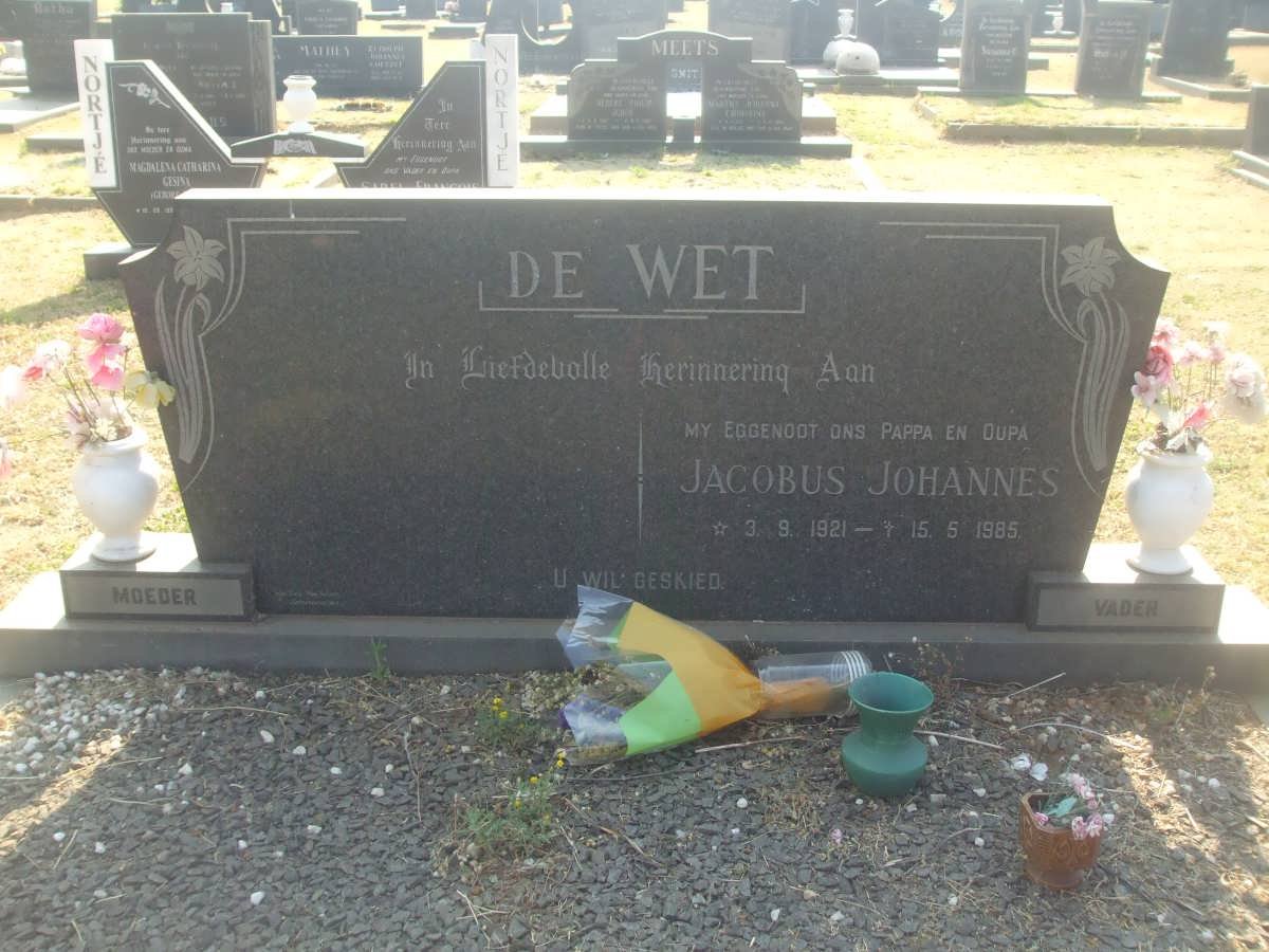 WET Jacobus Johannes, de 1921-1985