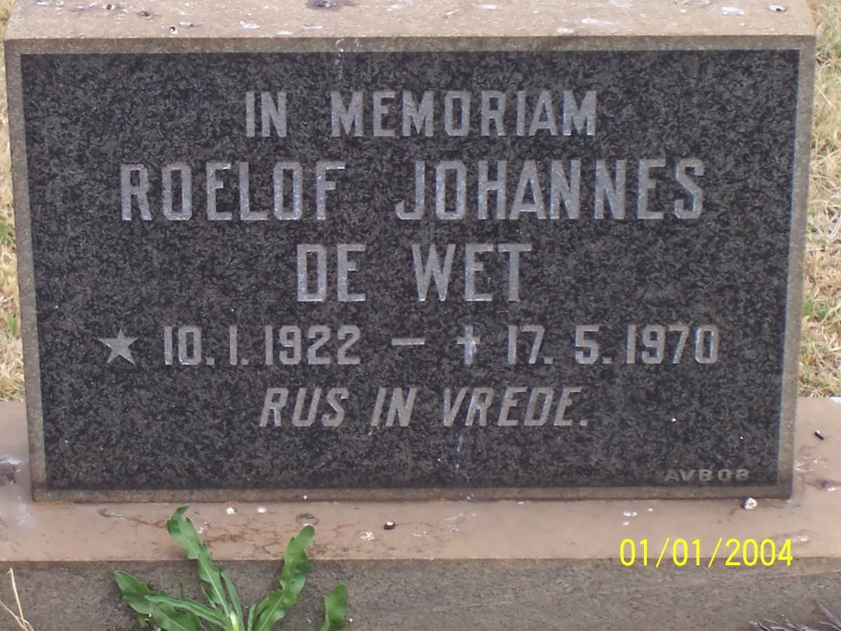 WET Roelof Johannes, de 1922-1970