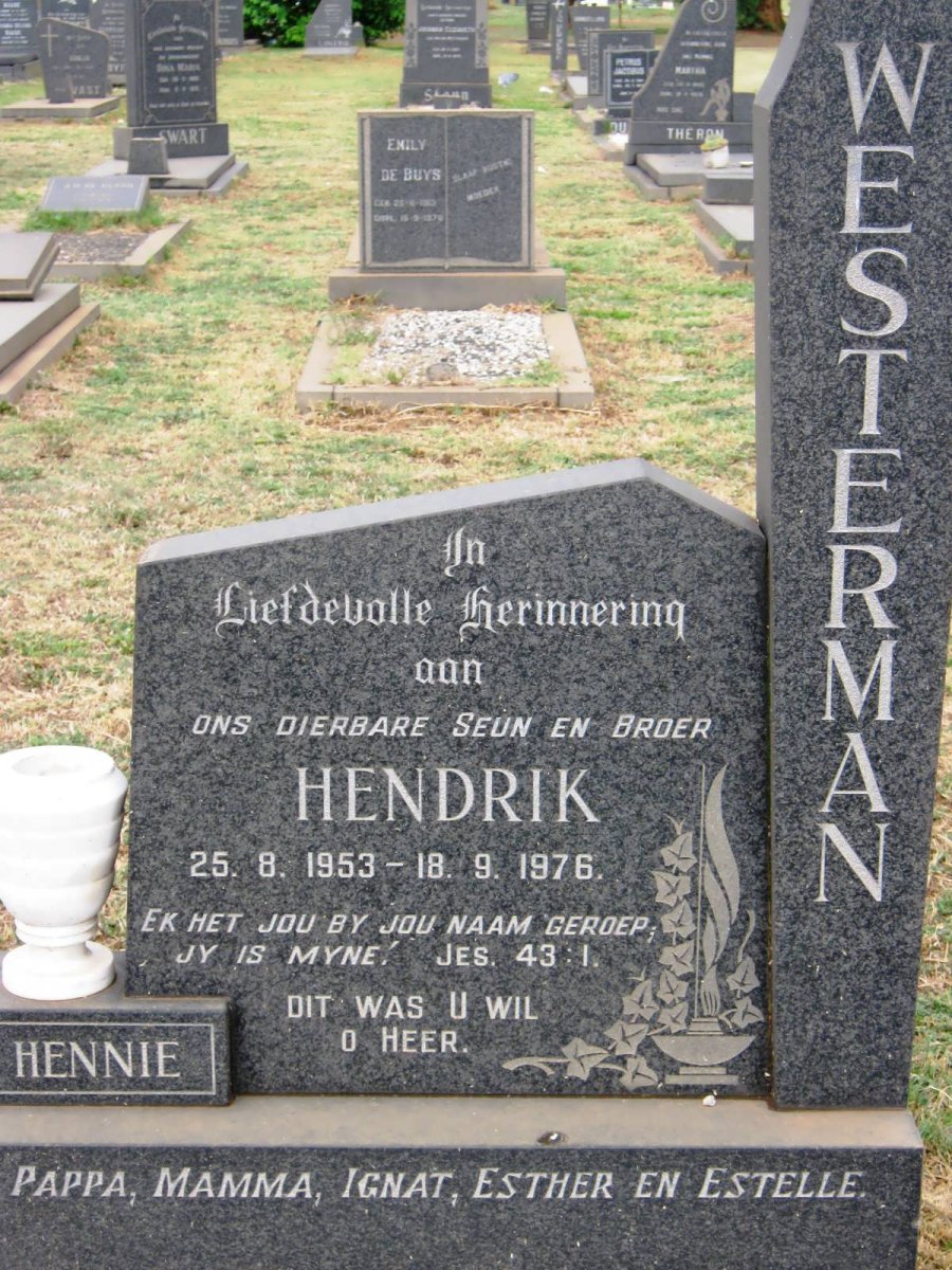 WESTERMAN Hendrik 1953-1976