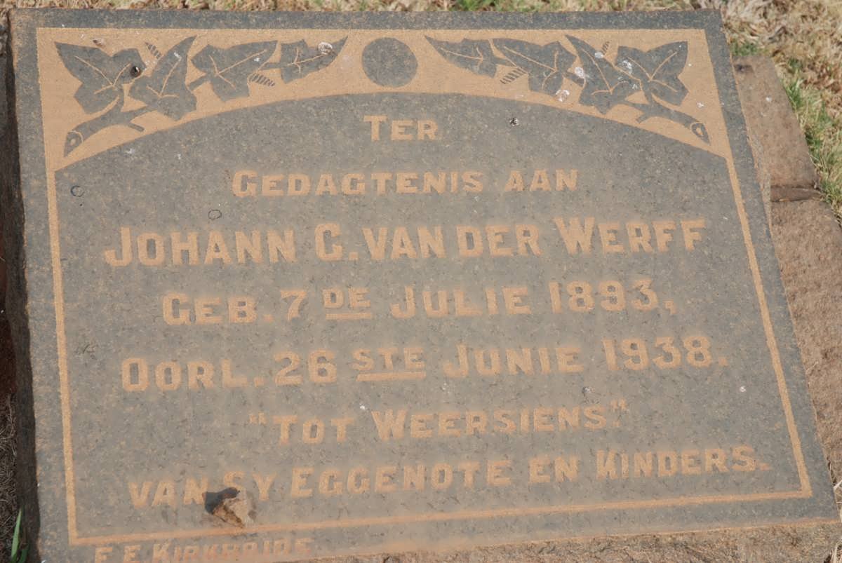 WERFF Johann C., van der 1893-1938