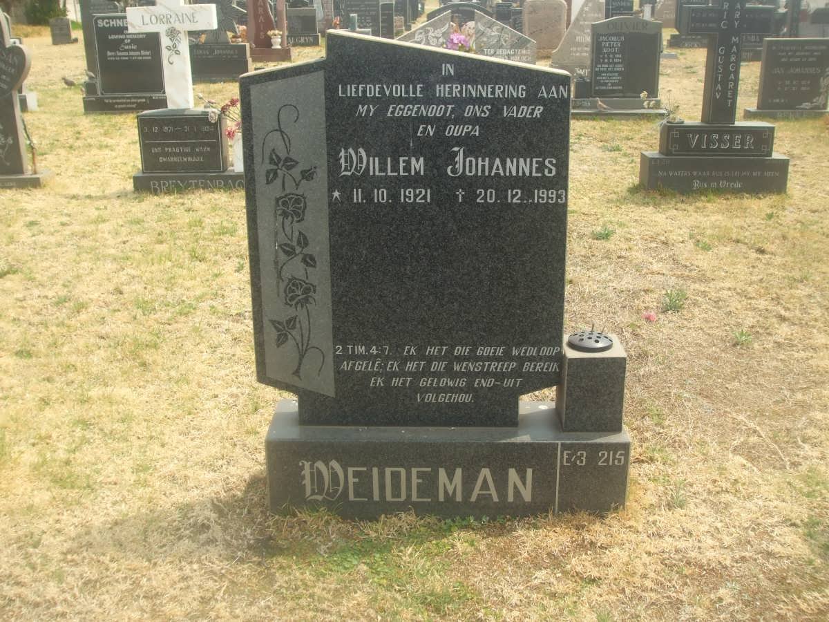 WEIDEMAN Willem Johannes 1921-1993
