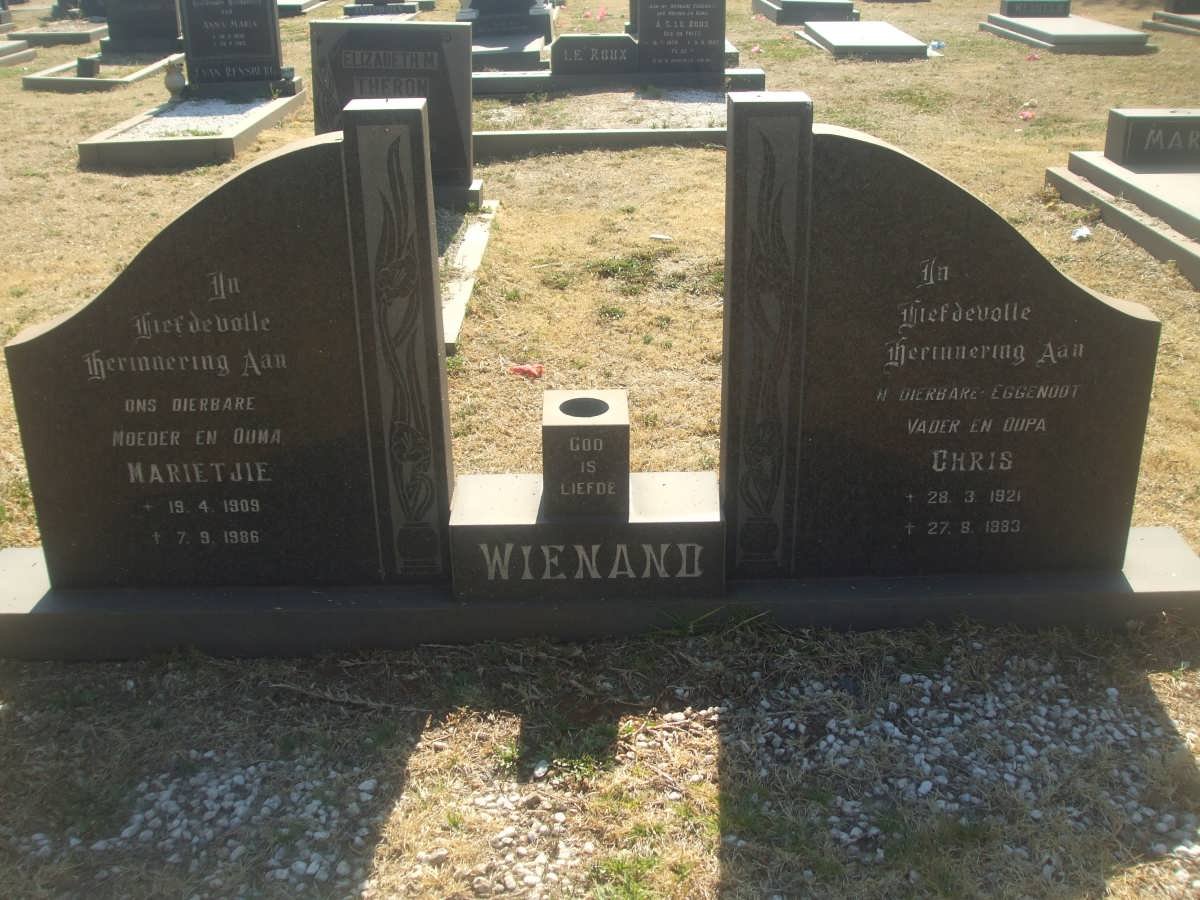 WIENAND Chris 1921-1983 &amp; Marietjie 1909-1986