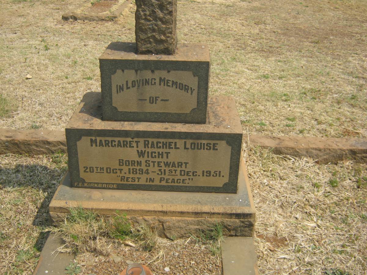 WIGHT Margaret Rachel Louise nee STEWART 1894-1951