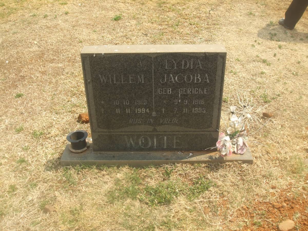 WOITE Willem 1913-1994 &amp; Lydia Jacoba GERICKE 1916-1993