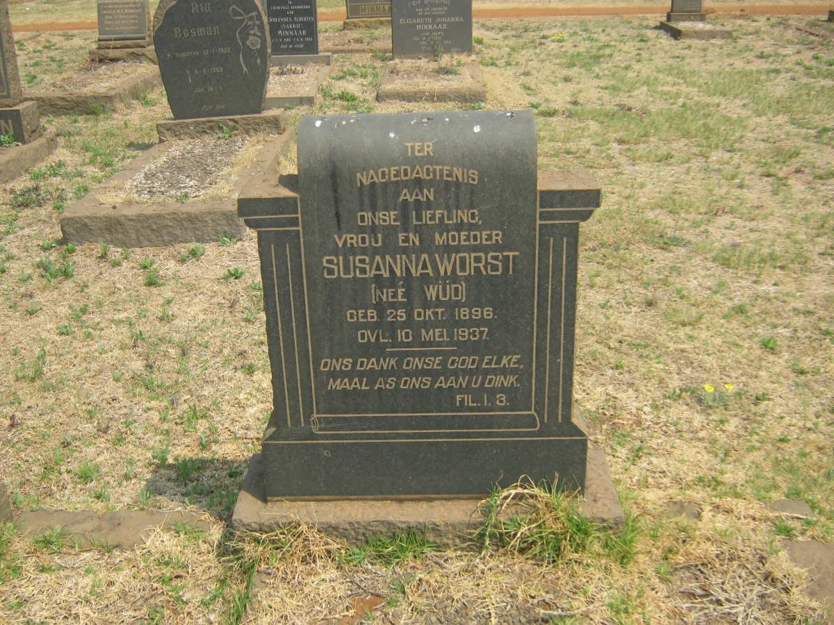 WORST Susanna nee WÜD 1896-1937