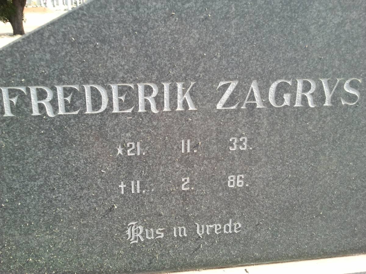 WOLMARANS Frederik Zagrys 1933-1986