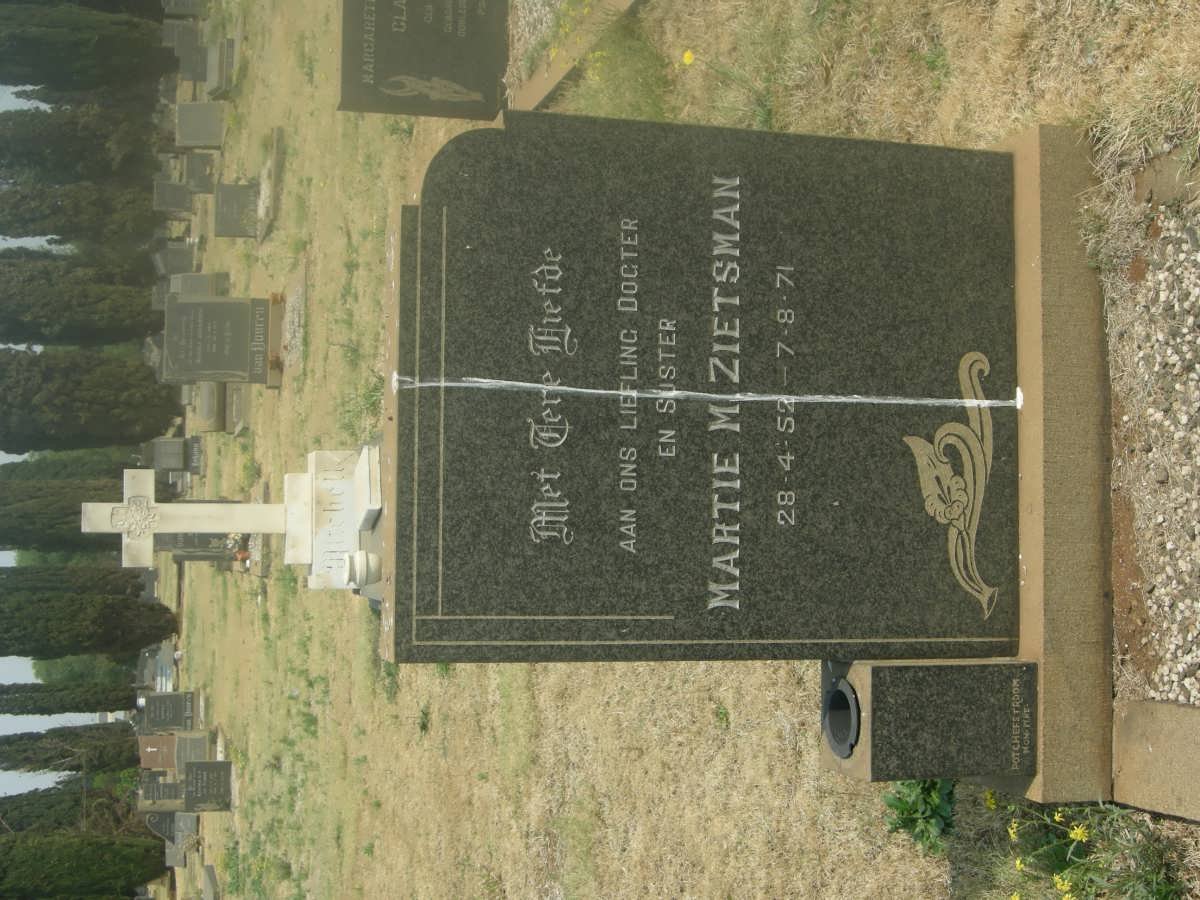 ZIETSMAN Martie M. 1952-1971