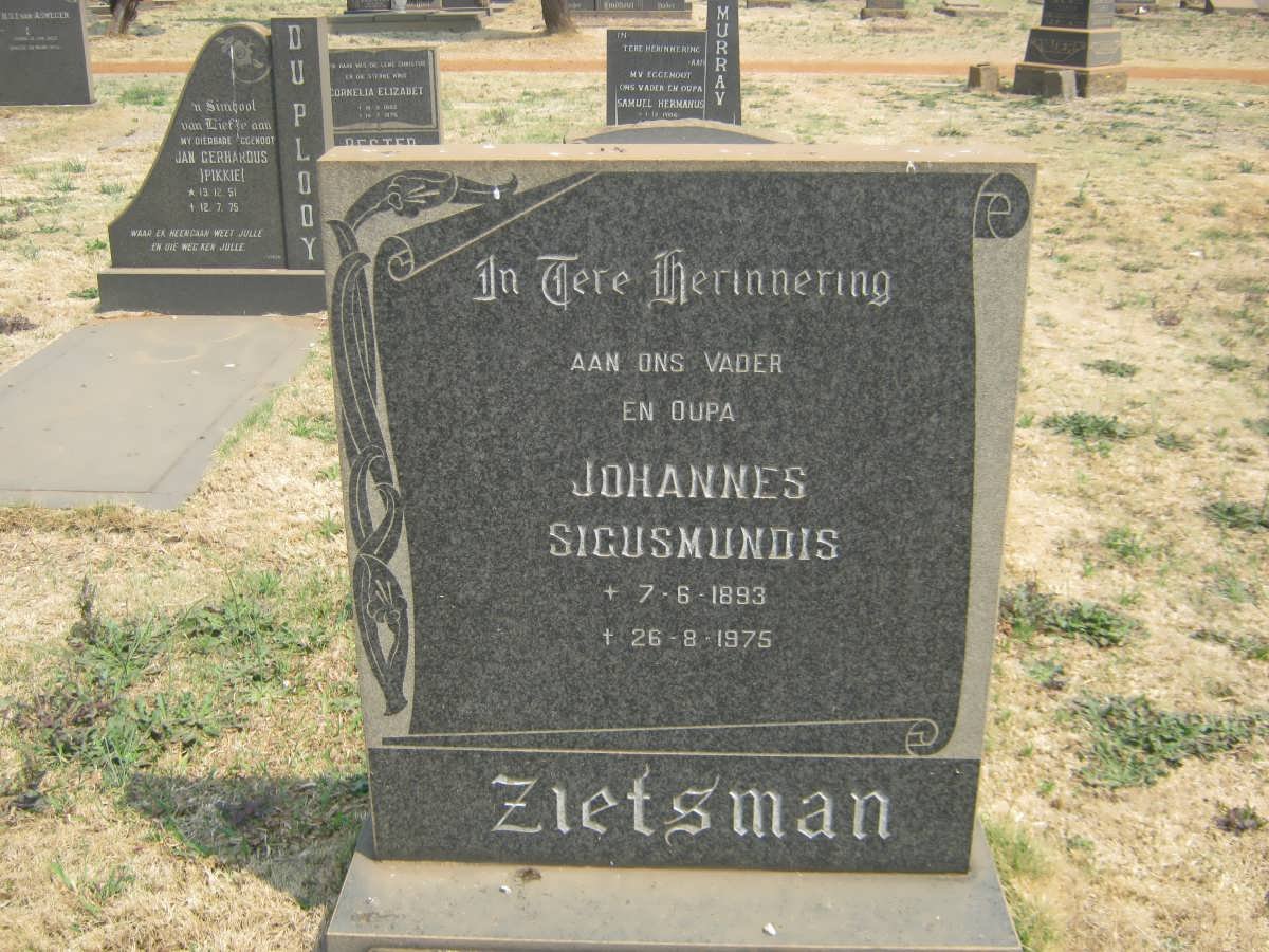 ZIETSMAN Johannes Sigusmundis 1893-1975