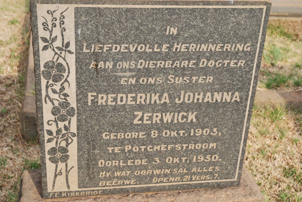 ZERWICK Frederika Johanna 1903-1950