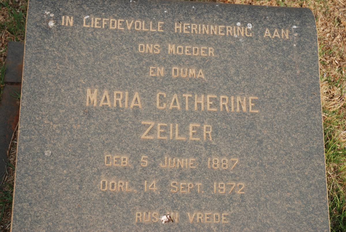 ZEILER Maria Catherine 1887-1972