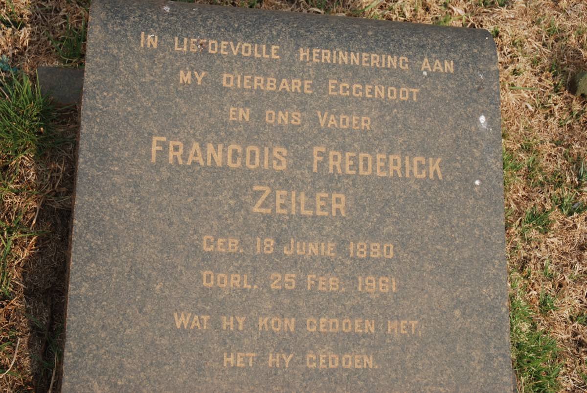 ZEILER Francois Frederick 1880-1961