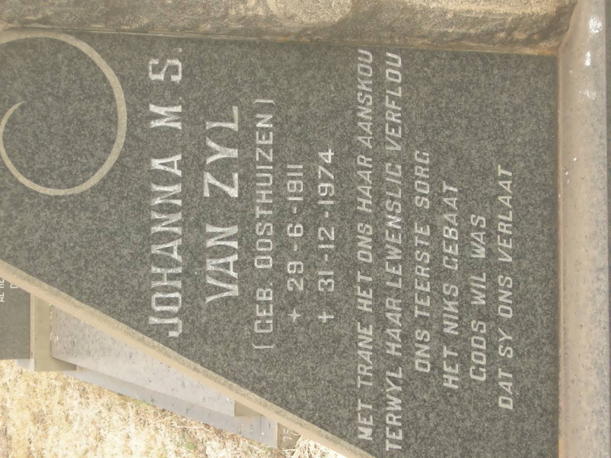 ZYL Johanna M.S., van nee OOSTHUIZEN 1911-1974