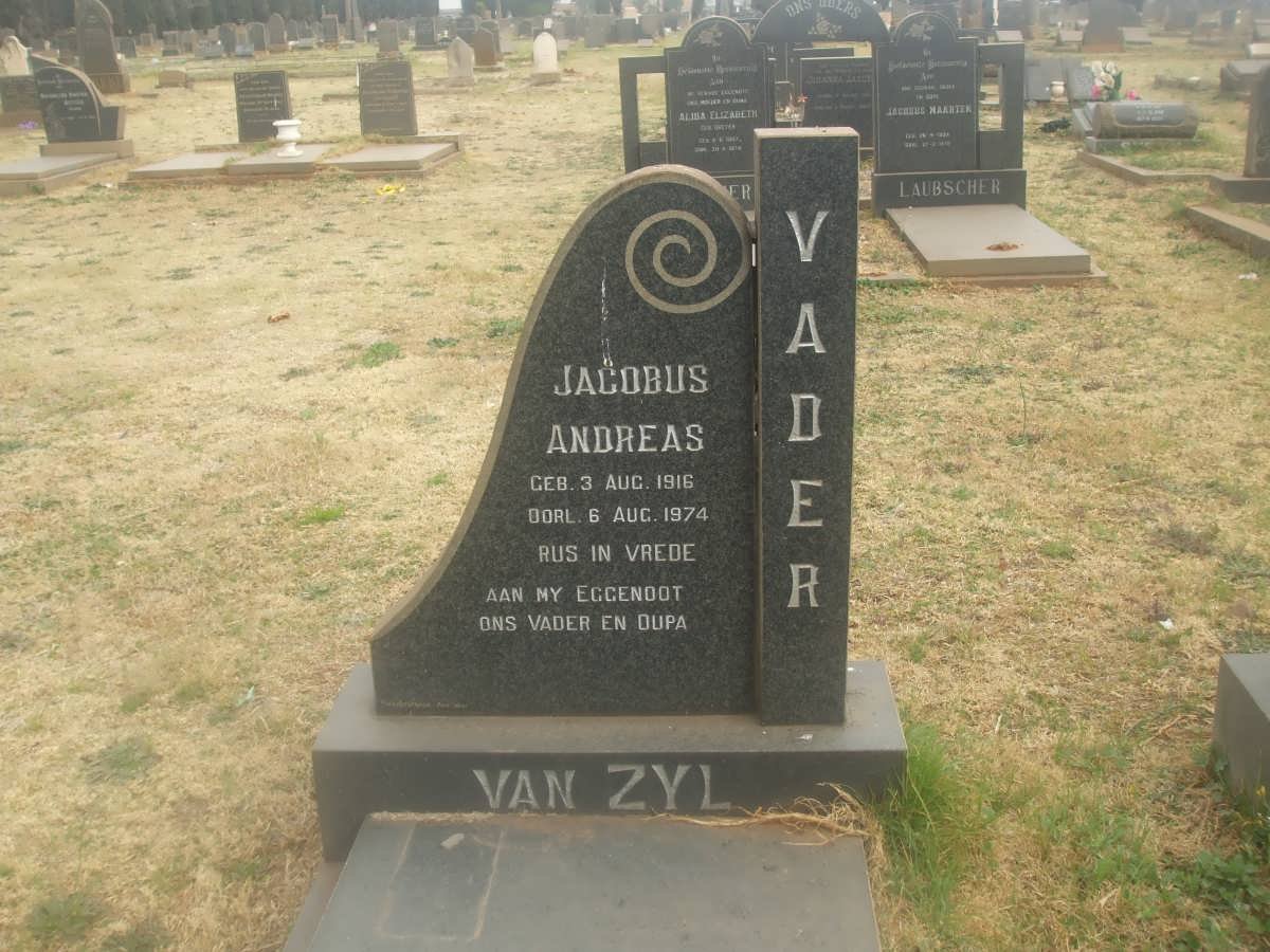 ZYL Jacobus Andreas, van 1916-1974