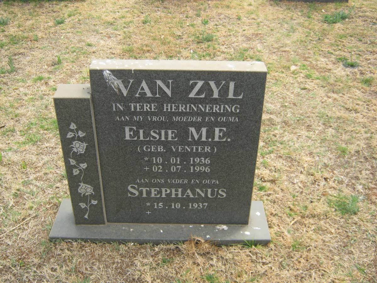 ZYL Stephanus, van 1937- &amp; Elsie M.E. VENTER 1936-1996