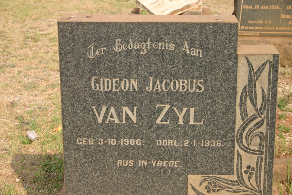 ZYL Gideon Jacobus, van 1906-1936