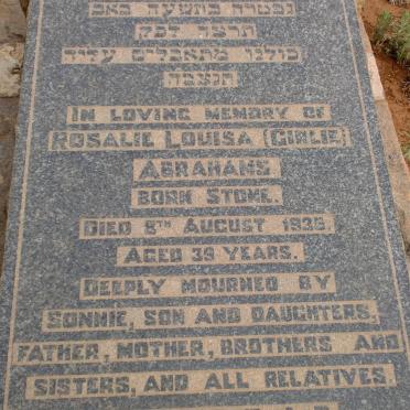 ABRAHAMS Rosalie Louisa nee STONE -1935
