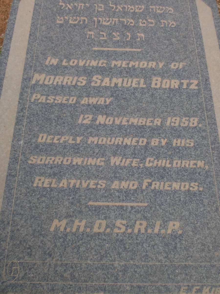 BORTZ Morris Samuel -1958