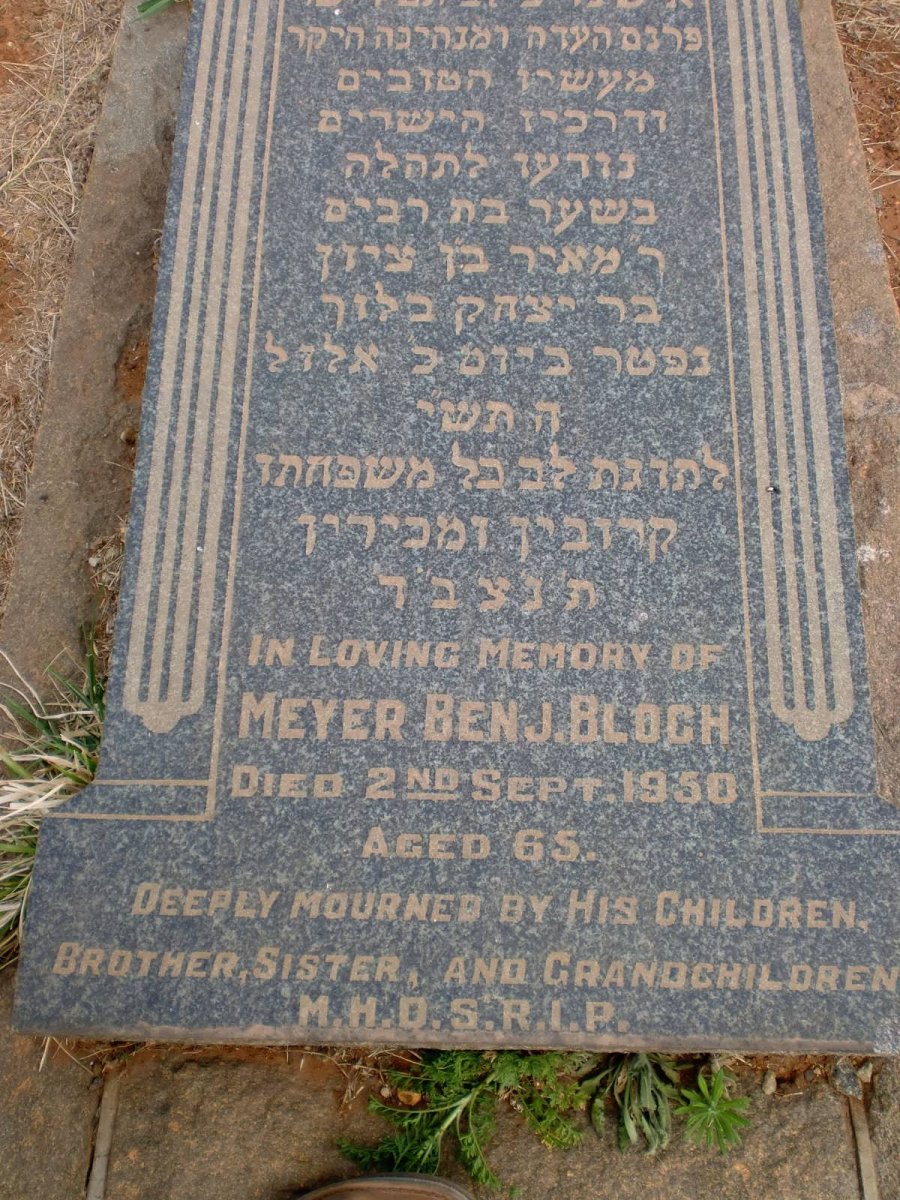 BLOCH Meyer Benj. -1950