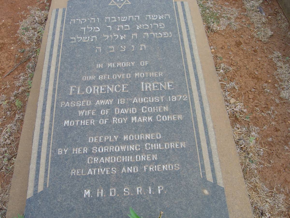 COHEN Florence Irene -1972