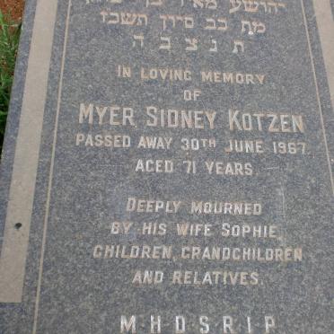 KOTZEN Myer Sidney -1967