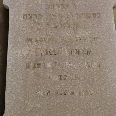 SANDLER Ethel -1935