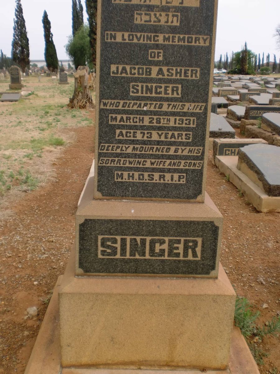 SINGER Jacob Asher -1931