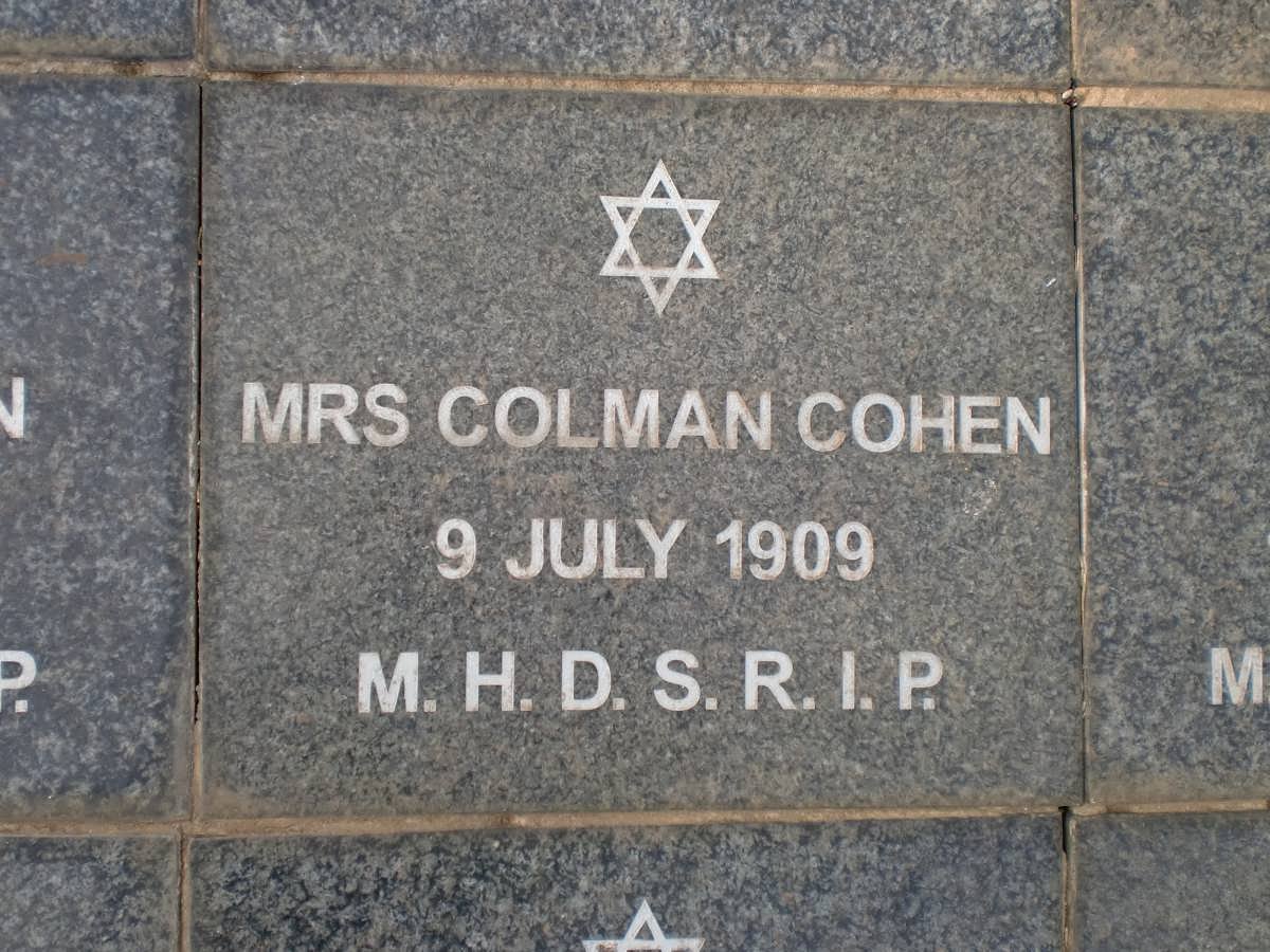 COHEN Mrs, Coleman -1909