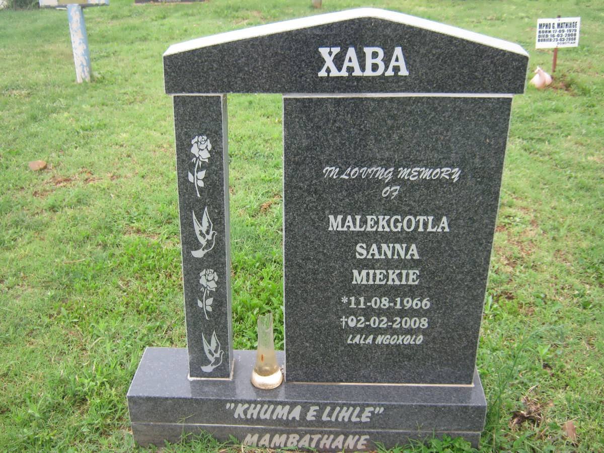 XABA Malekgotla Sanna Miekie 1966-2008
