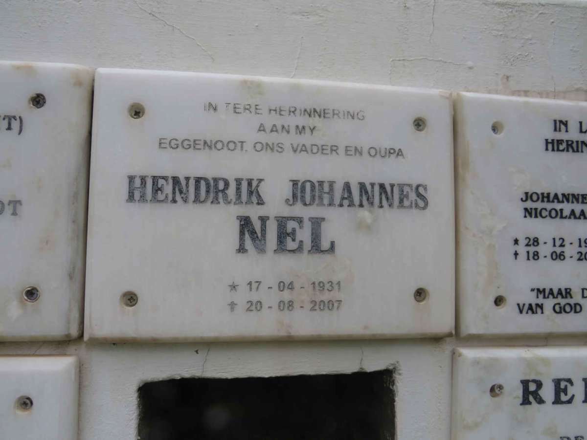 NEL Hendrik Johannes 1931-2007