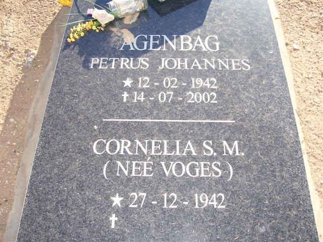 AGENBAG Petrus Johannes 1942-2002 &amp; Cornelia S.M. VOGES 1942-??