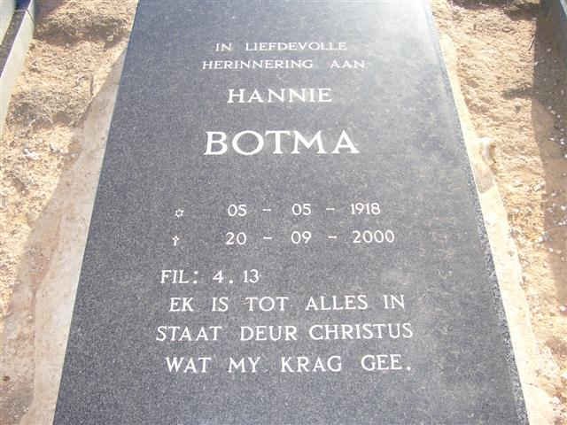 BOTMA Hannie 1918-2000