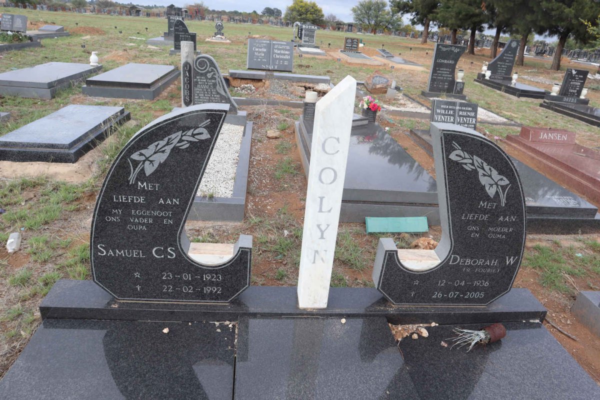 COLYN Samuel C.S. 1923-1992 & Deborah W. FOURIE 1936-2005 