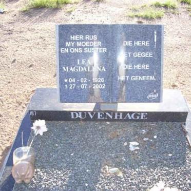 DUVENHAGE Lea Magdalena 1926-2002