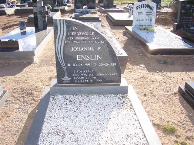 ENSLIN Johanna E. 1919-1989