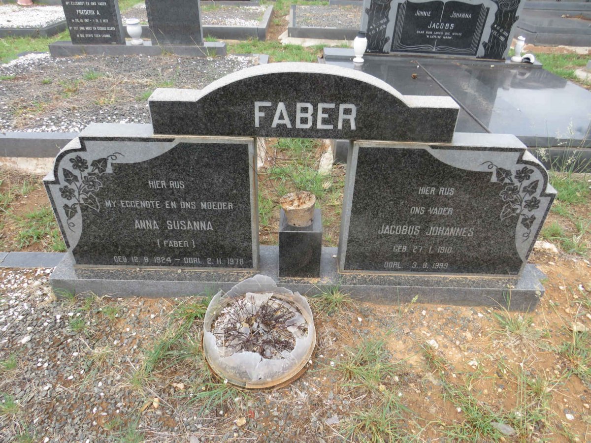 FABER Jacobus Johannes 1910-1999 & Anna Susanna FABER 1924-1978