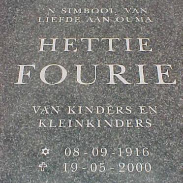 FOURIE Hettie 1916-2000
