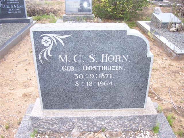 HORN M.C.S. nee OOSTHUIZEN 1871-1964