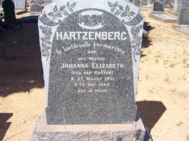 HARTZENBERG Johanna Elizabeth nee VAN ROOYEN 1891-1964