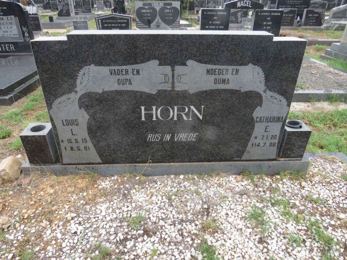 HORN Louis L. 1915-1981 & Catharina E. 1920-1986